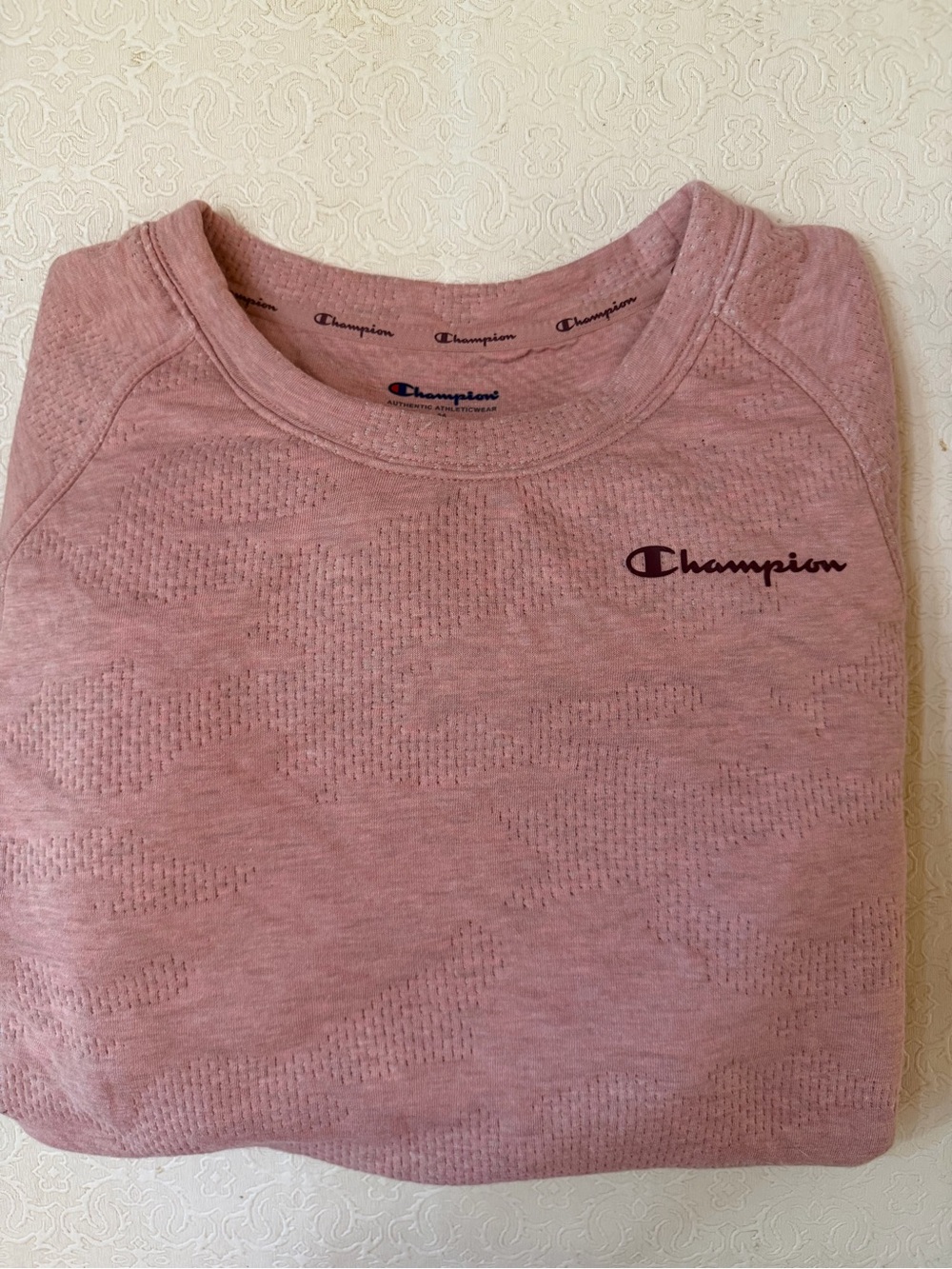 Champion Pink Textured Crewneck Sweatshirt - Picture 3 of 5